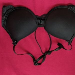 Women's Black Lase Front Closure Bra